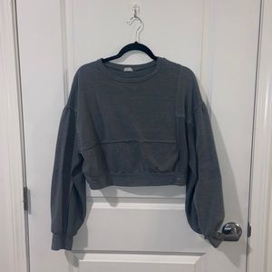 LeLis Green/Grey Cropped Sweater